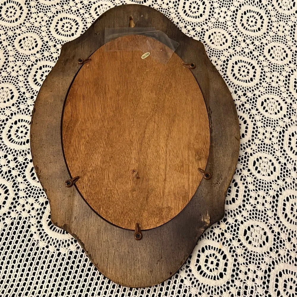 Vintage Wooden Oval Wall Mirror | Cottage Grandma